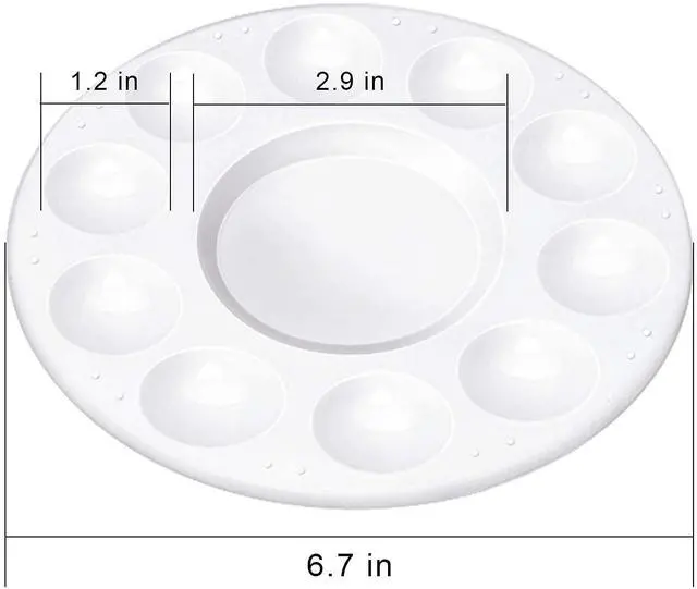 Alt view image 5 of 6 - 8pcs Paint Tray Palettes, Plastic White Palettes for Kids & Students,Paint Tray for Art Class,Craft DIY or Have a Birthday Painting Party