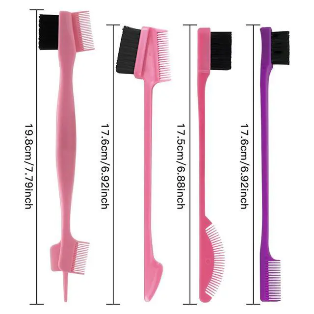 Alt view image 3 of 7 - 8 Pieces Hair Styling Comb Set Edge Control Teasing Brush Hair Comb for Edges & Back Brushing, Combing, Slicking for Women Double Sided Edge Comb for All Hair Styles
