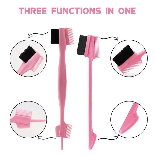 Alt view image 7 of 7 - 8 Pieces Hair Styling Comb Set Edge Control Teasing Brush Hair Comb for Edges & Back Brushing, Combing, Slicking for Women Double Sided Edge Comb for All Hair Styles