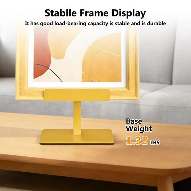 Alt view image 5 of 7 - Tabletop Easel Stand Picture Easels for Display Up to 15.5" H Gold Picture Frame Stand Table Top Easel Metal Picture Easel for Photos, Painting, Artwork, Books (Base: 1.32 lbs)