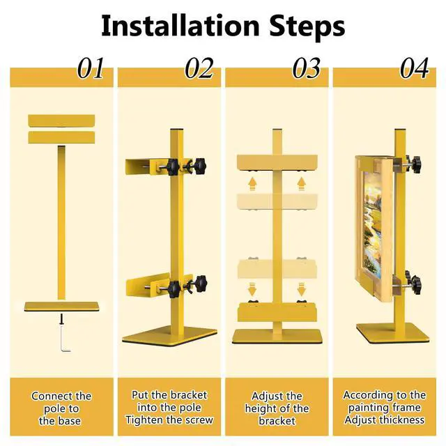 Alt view image 6 of 7 - Tabletop Easel Stand Picture Easels for Display Up to 15.5" H Gold Picture Frame Stand Table Top Easel Metal Picture Easel for Photos, Painting, Artwork, Books (Base: 1.32 lbs)