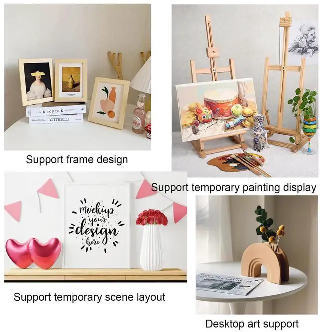 Alt view image 6 of 6 - 20 Pack Poster Stand Self-Stick Cardboard Easel Backs, Easy and Quick Application, 7.1" White Picture Frame and Art Easel Stand for Craft Projects, Posters, Signs and Photos