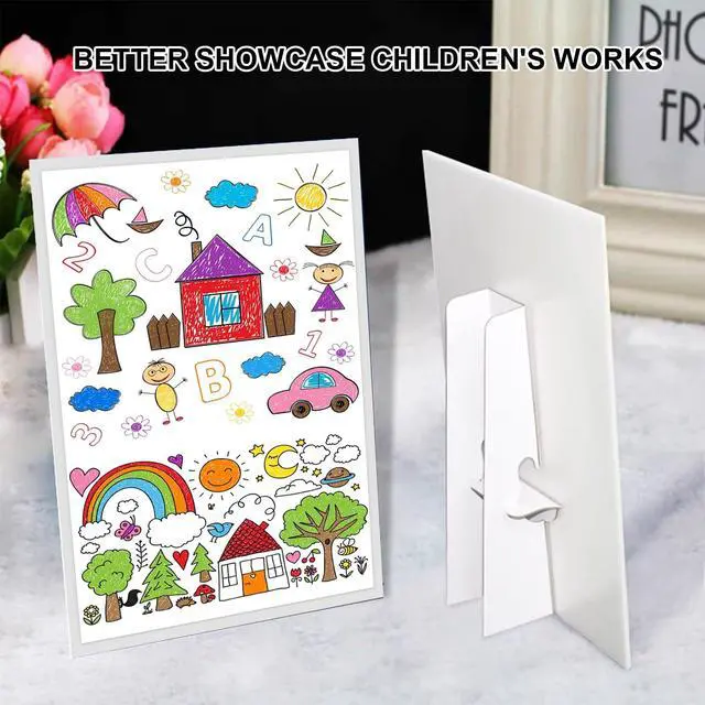 Alt view image 3 of 6 - 20 Pack Poster Stand Self-Stick Cardboard Easel Backs, Easy and Quick Application, 7.1" White Picture Frame and Art Easel Stand for Craft Projects, Posters, Signs and Photos