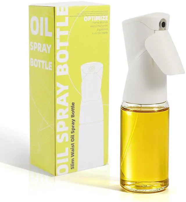 Main image of Oil Sprayer for Cooking, Upgraded 7.4oz Olive Oil Sprayer Mister, Large Olive Oil Spray Bottle for Air Fryer, Salads, BBQ & Kitchen, Professional Oil Sprayer with Even MistWhite