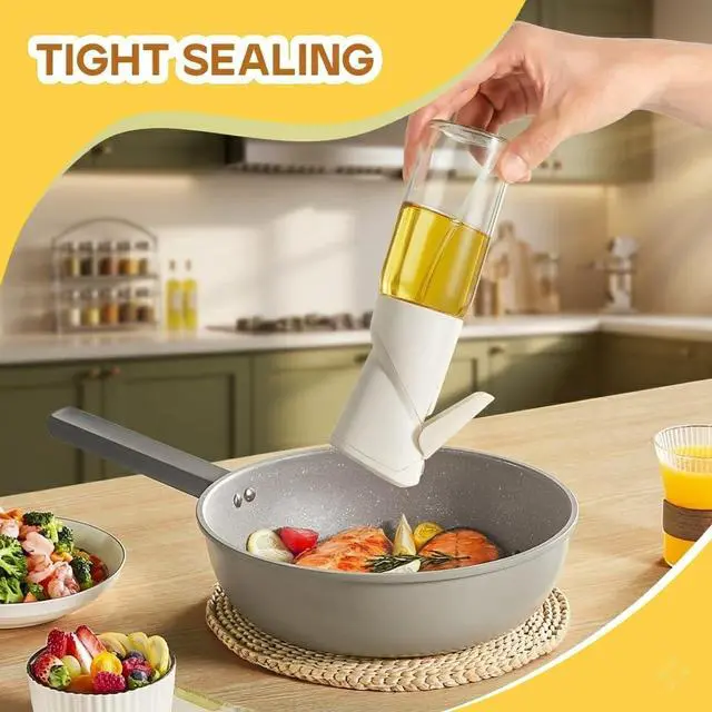 Alt view image 6 of 7 - Oil Sprayer for Cooking, Upgraded 7.4oz Olive Oil Sprayer Mister, Large Olive Oil Spray Bottle for Air Fryer, Salads, BBQ & Kitchen, Professional Oil Sprayer with Even MistWhite