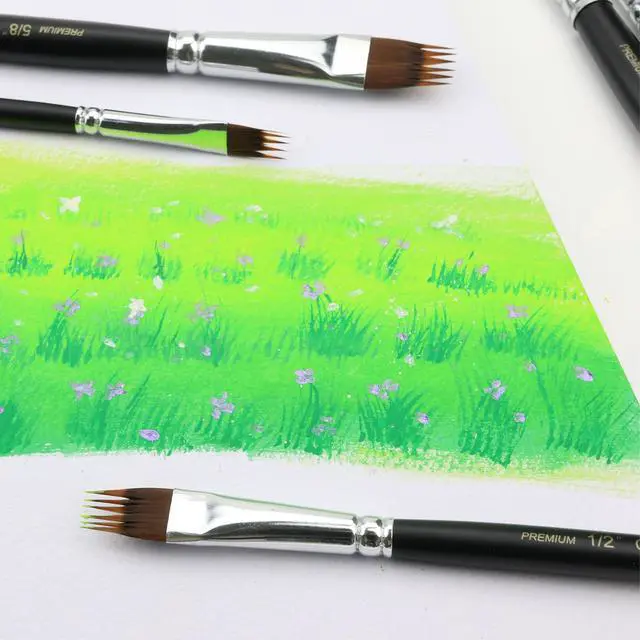 Alt view image 6 of 6 - Paint Brush Comb Set - 4PCS Professional Grainer Brushes for Acrylic Painting, Oil & Watercolor - Texture Brushes for Artists & Beginners, Short Handle