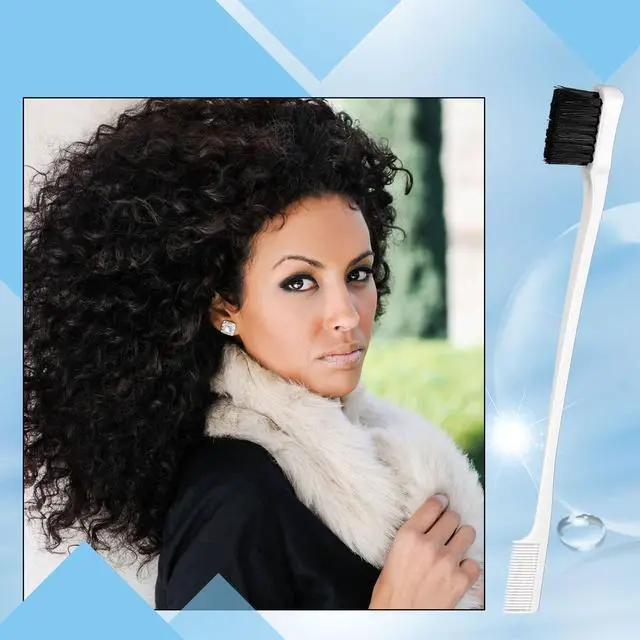 Alt view image 5 of 7 - 3 Pcs Slick Back Hair Brush Set Bristle Brush Edge Control Teasing Comb for Women Black Hair(White)