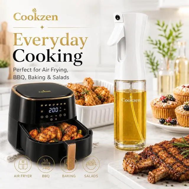Alt view image 6 of 7 - Oil Sprayer for Cooking, 200-ml Avocado Oil Spray Bottle, Refillable Fine Mist Spray Bottle for Air fryer, BBQ, Salad, Baking (white)