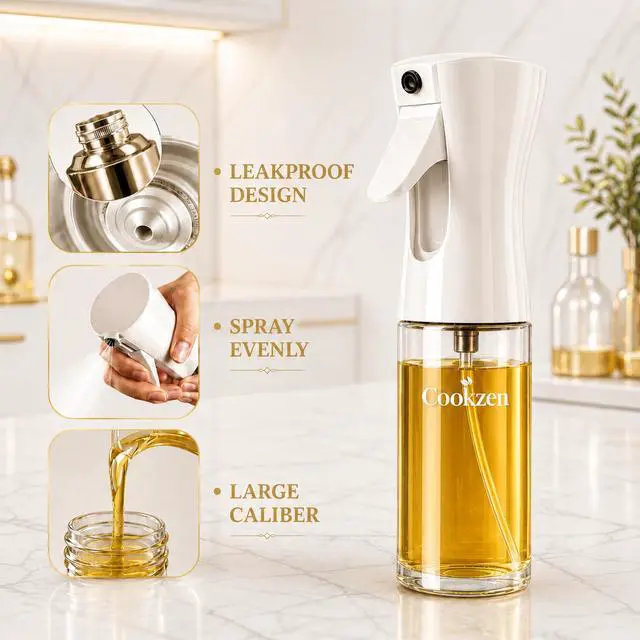 Alt view image 3 of 7 - Oil Sprayer for Cooking, 200-ml Avocado Oil Spray Bottle, Refillable Fine Mist Spray Bottle for Air fryer, BBQ, Salad, Baking (white)