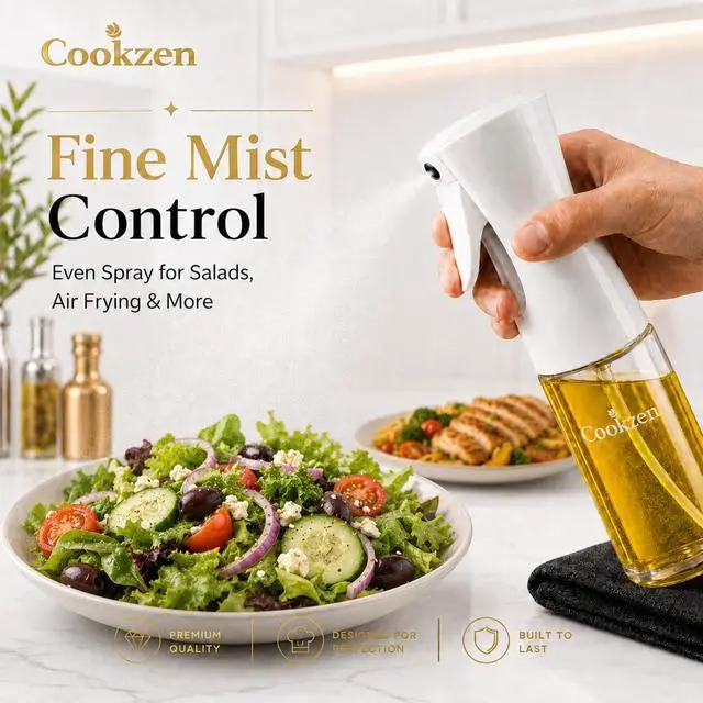 Alt view image 4 of 7 - Oil Sprayer for Cooking, 200-ml Avocado Oil Spray Bottle, Refillable Fine Mist Spray Bottle for Air fryer, BBQ, Salad, Baking (white)