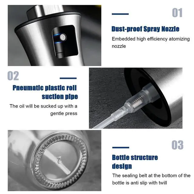 Alt view image 3 of 7 - Glass Olive Oil Sprayer for Air Fryer & Grill 1g Precise Oil Control