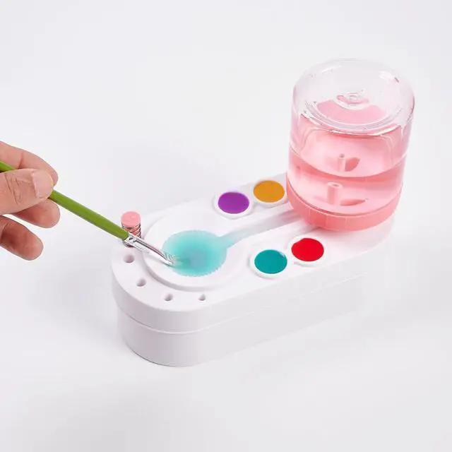 Alt view image 2 of 7 - Upgraded Paint Brush Cleaner Brush Rinser Water Circulation(Pre Assembled), Watercolor/Oil and Water-Based Paint Brush Cleaner Tool, Gift for Adults Artist Beginners