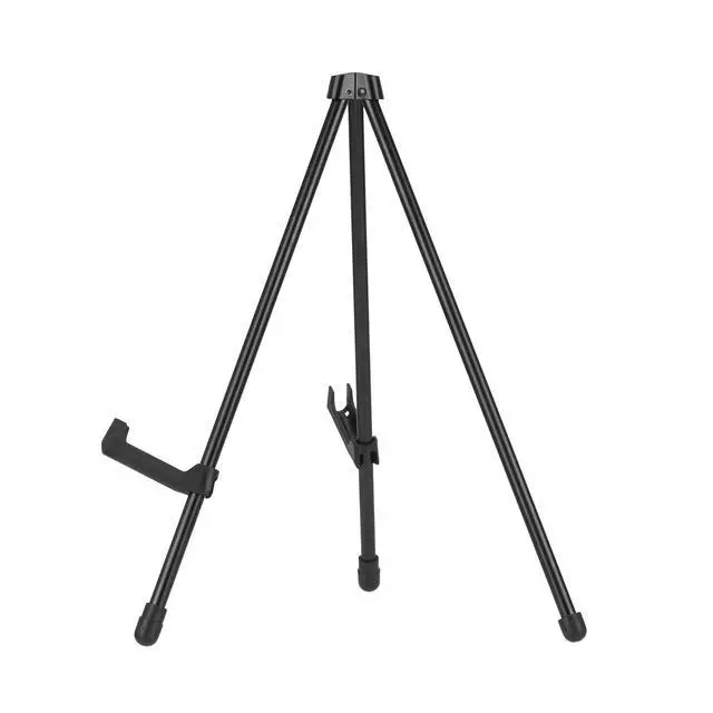 Alt view image 3 of 5 - Tabletop Instant Easel, Black Steel, Portable Tripod for Paintings, Signs, Posters, Adjustable Display