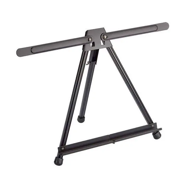Main image of Adjustable Black Aluminum Table Top Display Easel with Extension Arm Wings -15" to 21" High - Portable Artist Tripod Folding Frame Stand - Holds Canvas, Paintings, Books, Photos, Signs