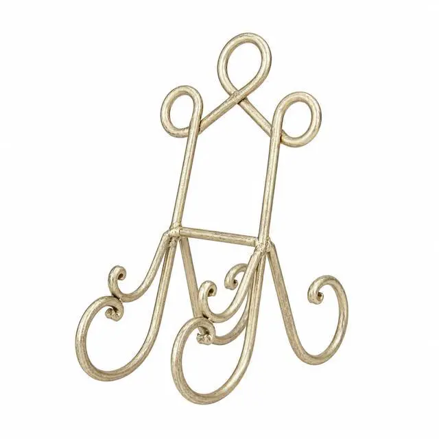 Main image of Metal Display Easel Scroll Tabletop Easel, Display Stand 5" x 8" x 9", Brass