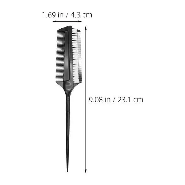 Alt view image 2 of 7 - 4pcs Black Smoothing and Sectioning Brush Set Double Sided Comb for Edge Teasing Parting and Ballroom Dancing Hair Styling