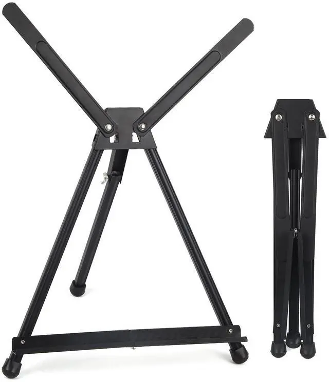 Main image of Aluminum 15" to 21" Tabletop Easel Display, Black Tripod with Rubber Feet, Holds Canvas, Paintings, Books, Photos, Signs