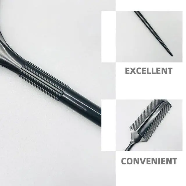 Alt view image 5 of 7 - 4pcs Black Smoothing and Sectioning Brush Set Double Sided Comb for Edge Teasing Parting and Ballroom Dancing Hair Styling