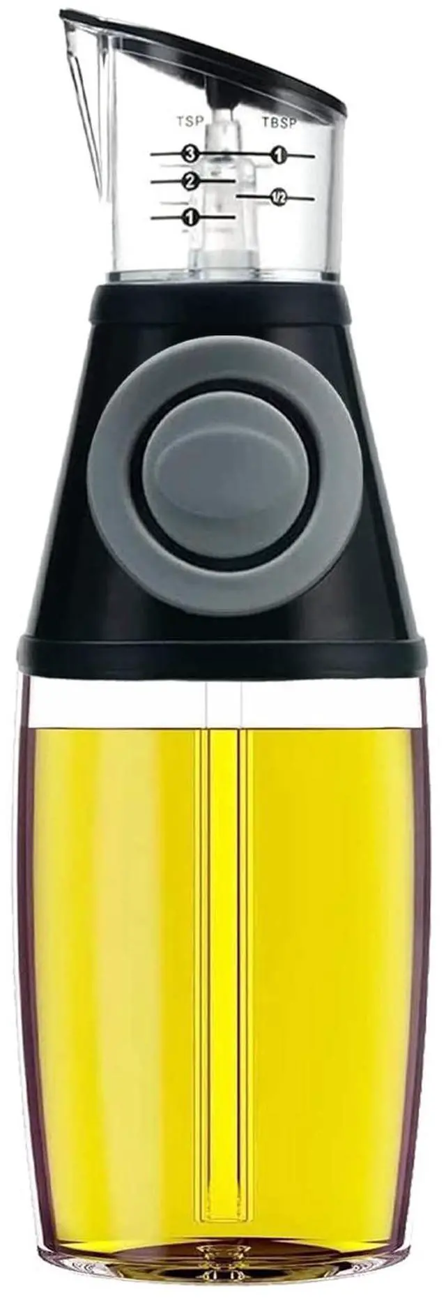 Main image of Oil Dispenser Bottle, 8.5oz Olive Oil Dispenser Oil Sprayer, Clear Glass Refillable Oil and Vinegar Dispenser Bottle with Measuring Scale Pump for Kitchen, Cooking, Salads, Baking Frying