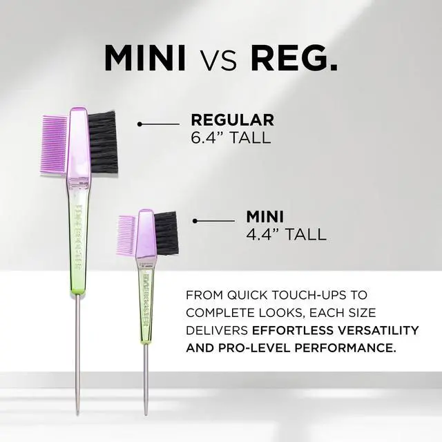 Alt view image 5 of 7 - EDGE BOOSTER® Edge Brush+Comb Regular | Baby Hair Brush/Travel Brush with Compact Case | Travel Size Dual-Ended Boar Bristles & Pintail Comb for Edges, Parting & Styling | Pink/White