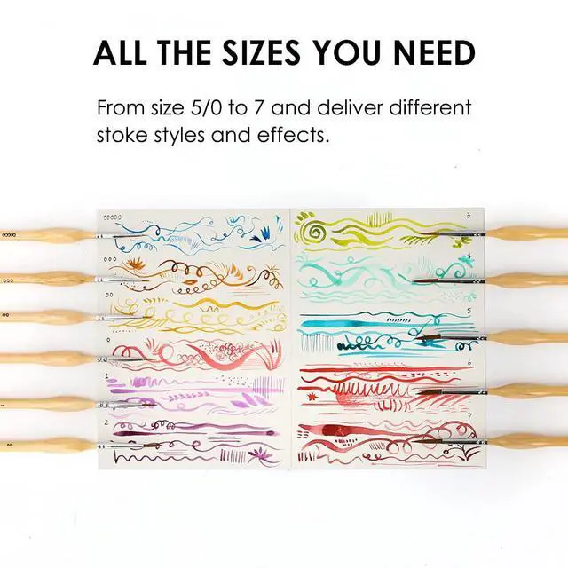 Alt view image 6 of 6 - Paint Brush Set, 11 Pcs Miniature Brushes for Fine Detailing & Art Painting - Acrylic, Watercolor, Oil, Models and Gouache