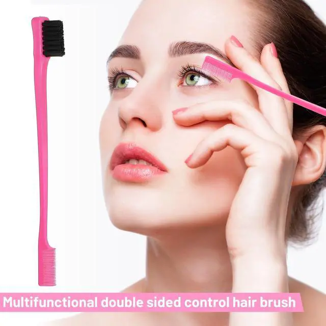 Alt view image 4 of 7 - 21 Pcs Double Sided Edge Control Hair Brush Comb Combo Pack Professional Hair Edge Brush Smooth Comb Grooming (7 Colors)