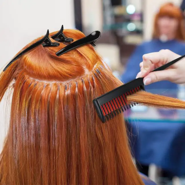 Alt view image 6 of 7 - 12 Pcs Black Hair Brush Set Teasing Hair Edge Brush Rat Tail Comb Double Sided Nylon Boar Bristle 3 Row Comb with Duckbill Clips for Stylist Salon Styling Sectioning