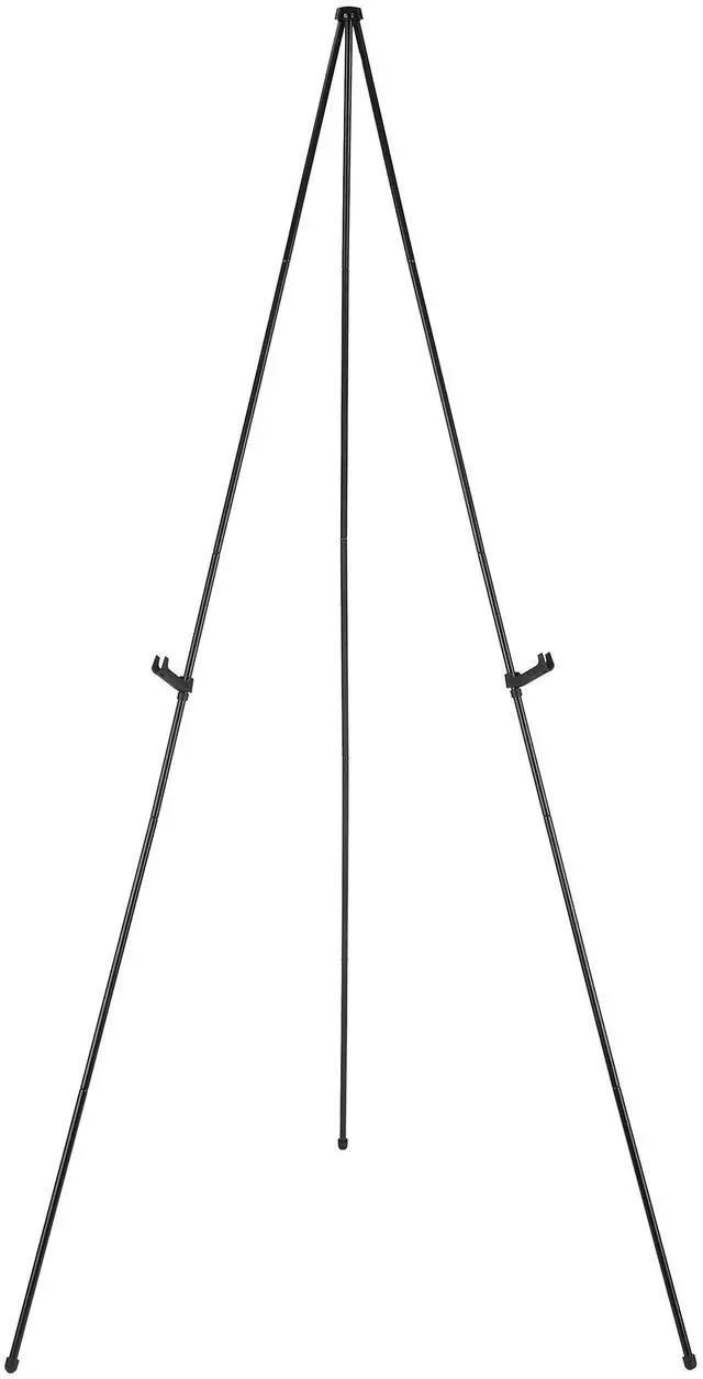 Main image of Easel Display Stand, Instant Floor Poster, Lightweight, Collapsible and Portable with Tripod Base, Black Steel (supports 5 pounds)