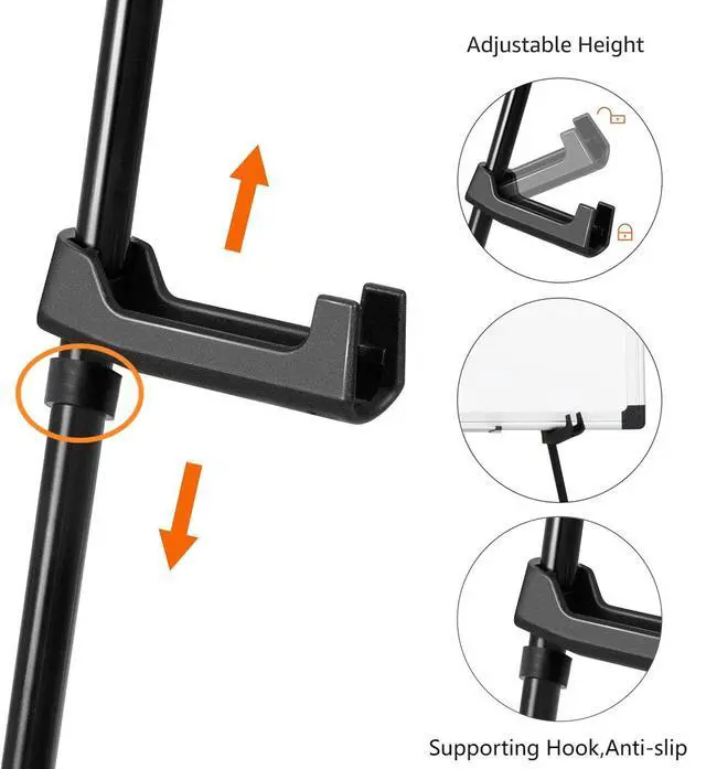 Alt view image 3 of 4 - Easel Display Stand, Instant Floor Poster, Lightweight, Collapsible and Portable with Tripod Base, Black Steel (supports 5 pounds)