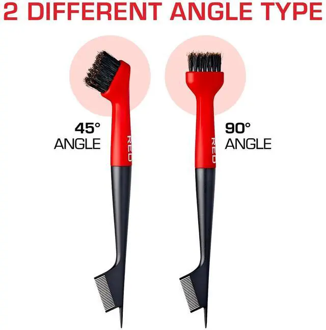 Alt view image 4 of 6 - Angled Premium 100% Boar Bristles Edge Pro Brush for Smooth Hair Styling & Edge Control