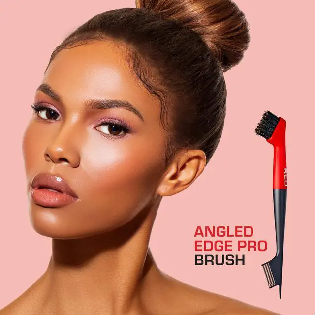 Alt view image 6 of 6 - Angled Premium 100% Boar Bristles Edge Pro Brush for Smooth Hair Styling & Edge Control