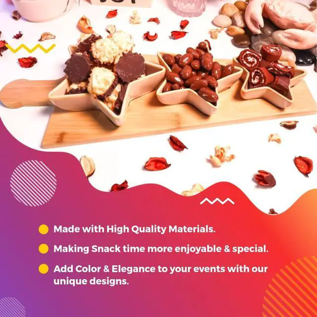Alt view image 3 of 6 - 4-pc Porcelain Dip Bowl -Chips and Dip Serving Dish -Chips and Salsa Serving Dish; Chip and Dip Tray - Condiment Serving Tray; Dip Platter; Party Hosting Essentials - Ideal Gift Set