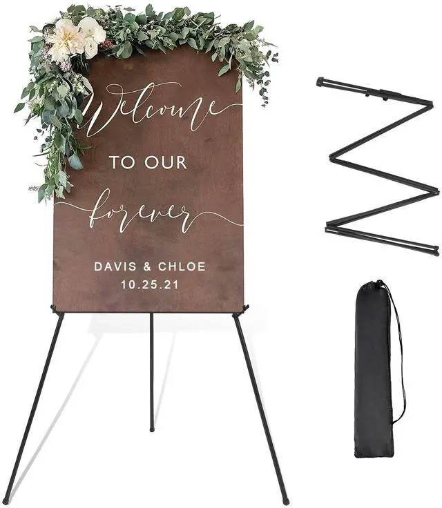 Main image of Easel Stand for Wedding Sign Poster 63'' Instant Display Easel for Floor Adjustable Metal Art Easel Black