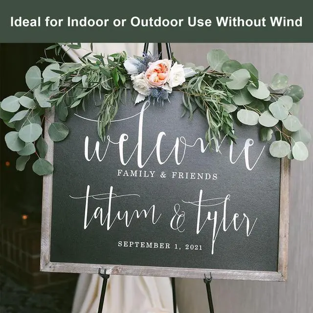 Alt view image 2 of 6 - Easel Stand for Wedding Sign Poster 63'' Instant Display Easel for Floor Adjustable Metal Art Easel Black