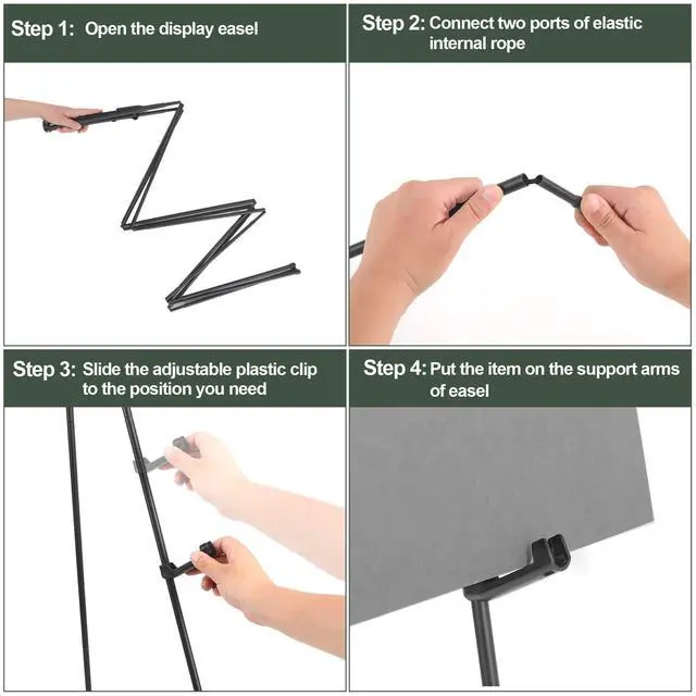 Alt view image 6 of 6 - Easel Stand for Wedding Sign Poster 63'' Instant Display Easel for Floor Adjustable Metal Art Easel Black