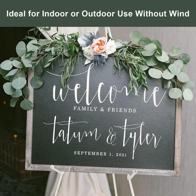 Alt view image 2 of 7 - Easel Stand for Wedding Sign Poster 63'' Instant Display Floor Adjustable Metal Art Easel White