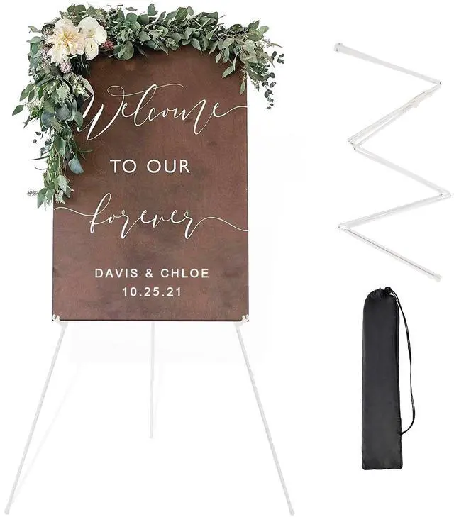 Main image of Easel Stand for Wedding Sign Poster 63'' Instant Display Floor Adjustable Metal Art Easel White