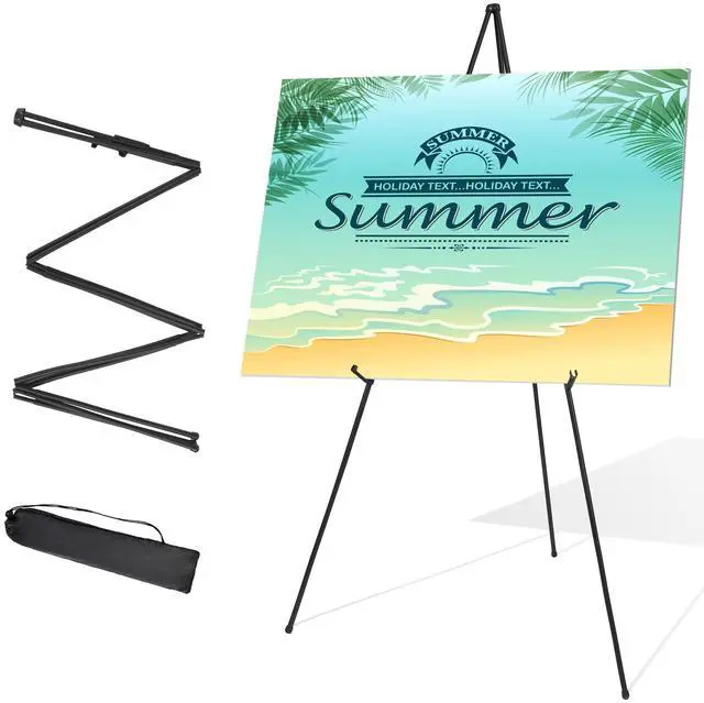 Main image of Easel Stand for Wedding Sign & Poster Display 63'' Portable Art Easel for Floor Adjustable Metal Easel Black