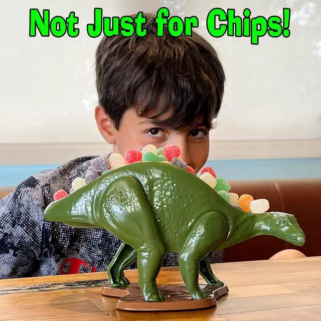 Alt view image 5 of 7 - Nachosaurus Dinosaur Nacho Holder with Dip Bowl Set - Fun Taco Chip Server Tray for Parties, Kids Snacks, Game Day - Novelty Kitchen Serving Dish