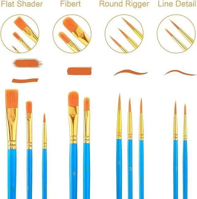 Alt view image 3 of 7 - Painting Brush Palette Set, with 6 Packs of 60 Brushes and 6 Palettes,Nylon Brush Head, Suitable for Oil Watercolor, etc., Perfect Art Painting Set.