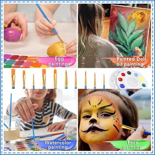Alt view image 7 of 7 - Painting Brush Palette Set, with 6 Packs of 60 Brushes and 6 Palettes,Nylon Brush Head, Suitable for Oil Watercolor, etc., Perfect Art Painting Set.