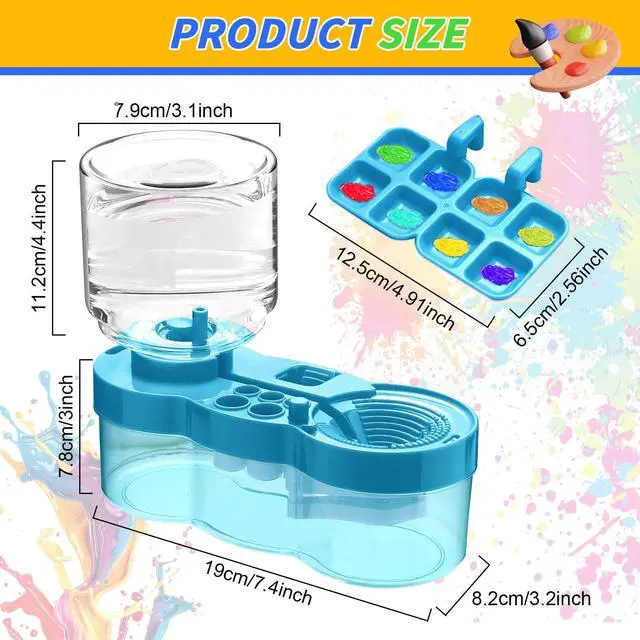 Alt view image 3 of 7 - Upgraded Paint Brush Cleaner Tool,Brush Rinser Cup Painting Running Water Circulation Art Supplies for Acrylic,Watercolor and Water Based Creative Gift for Adult Artist Beginner and Painter