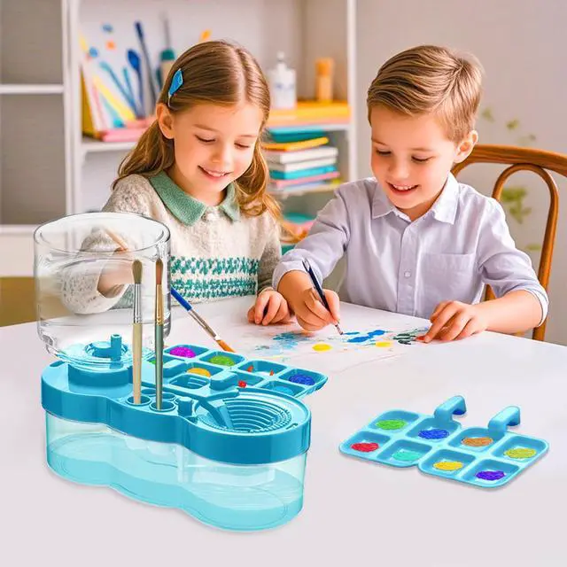 Alt view image 6 of 7 - Upgraded Paint Brush Cleaner Tool,Brush Rinser Cup Painting Running Water Circulation Art Supplies for Acrylic,Watercolor and Water Based Creative Gift for Adult Artist Beginner and Painter