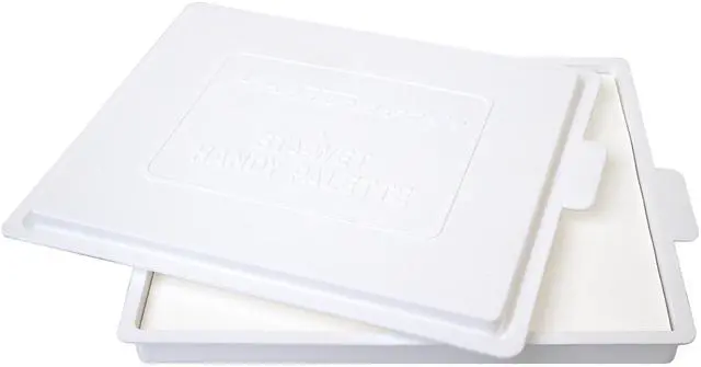 Main image of Sta-Wet Handy Palette Airtight Paint Palette Keeps Paint Fresh for Days, 8.5 by 7 Inches, Made in USA