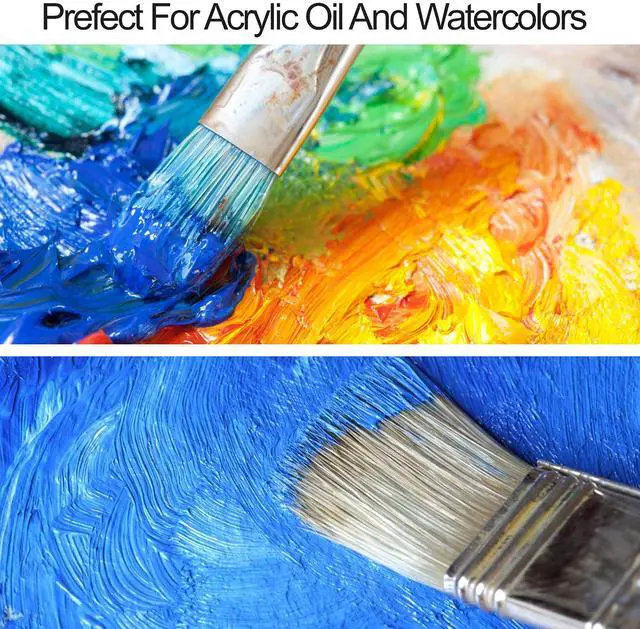 Alt view image 6 of 6 - Paint Brushes Set of 24 Pieces Wooden Handles Brushes with Canvas Brush Case, Professional for Oil, Acrylic and Watercolor Painting