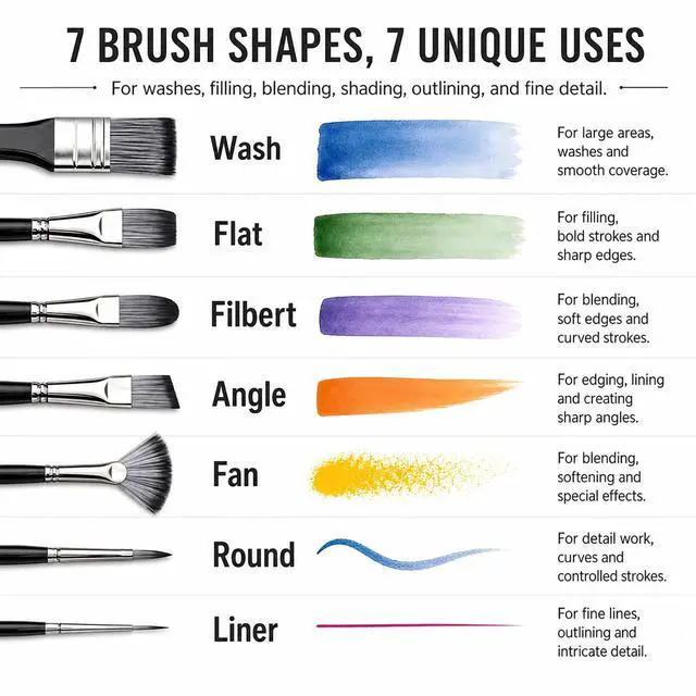 Alt view image 7 of 7 - 24Pcs Multi-Shape Paint Brushes Set for Acrylic, Oil, Watercolor & Gouache with Palette Knife and Waterproof Canvas Roll, Synthetic Bristles Art Supplies for Artists & Beginners