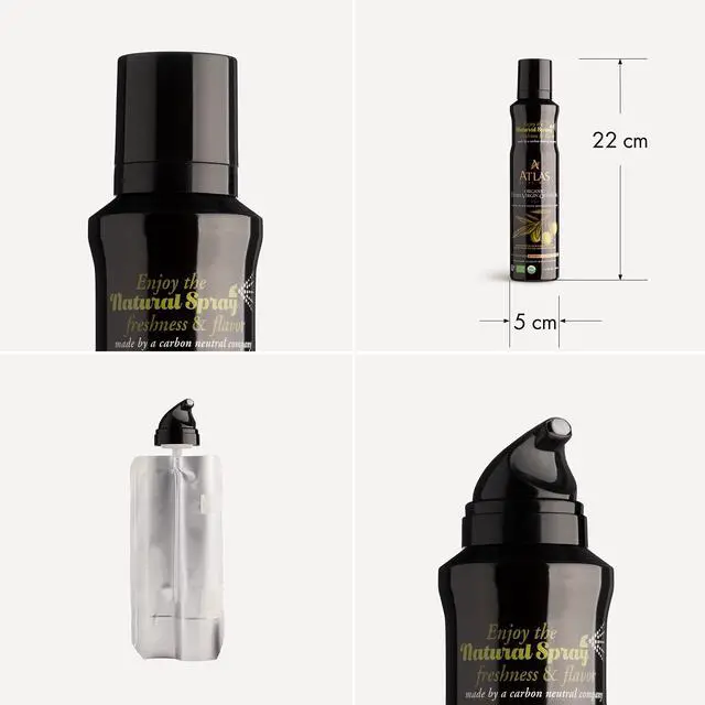 Alt view image 7 of 7 - Olive Oil Spray by Atlas, Dual Function Olive Oil Cooking Spray and Stream, 5.4 fl oz, Extra Virgin, Non Stick, Cold Pressed, Polyphenol Rich, Organic Moroccan EVOO, Hydroxytyrosol, Keto