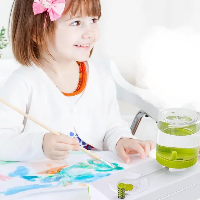Alt view image 5 of 7 - Paint Brush Rinser Brush Cleaning Tool with Water Dispenser Tank Cleaner Machine for Acrylic Painting Watercolor and Crafts Compact Paintbrush Cleaner Station