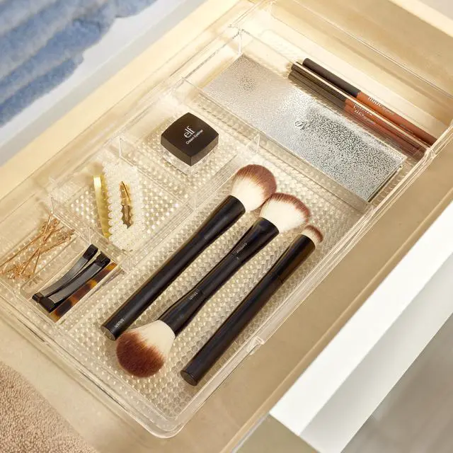 Alt view image 4 of 7 - Expandable Makeup Drawer Organizer, Shallow Tray for Bathroom or Vanity Storage - Clear