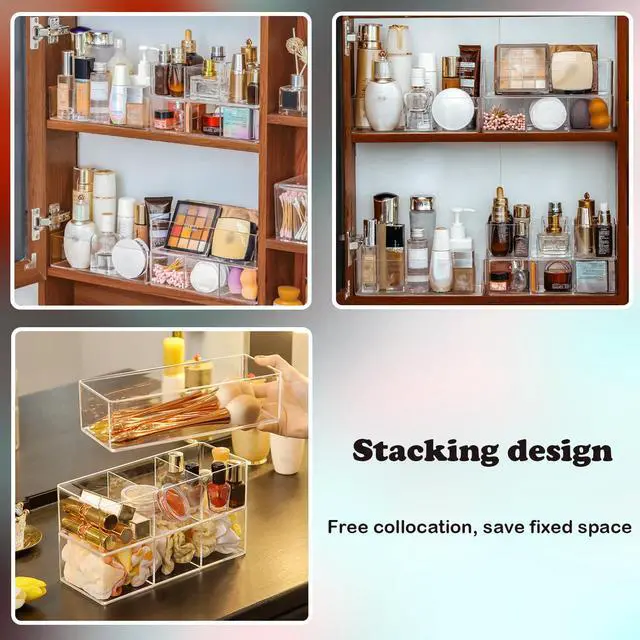 Alt view image 5 of 7 - Acrylic Organizer 4-Piece Makeup Organizer Set